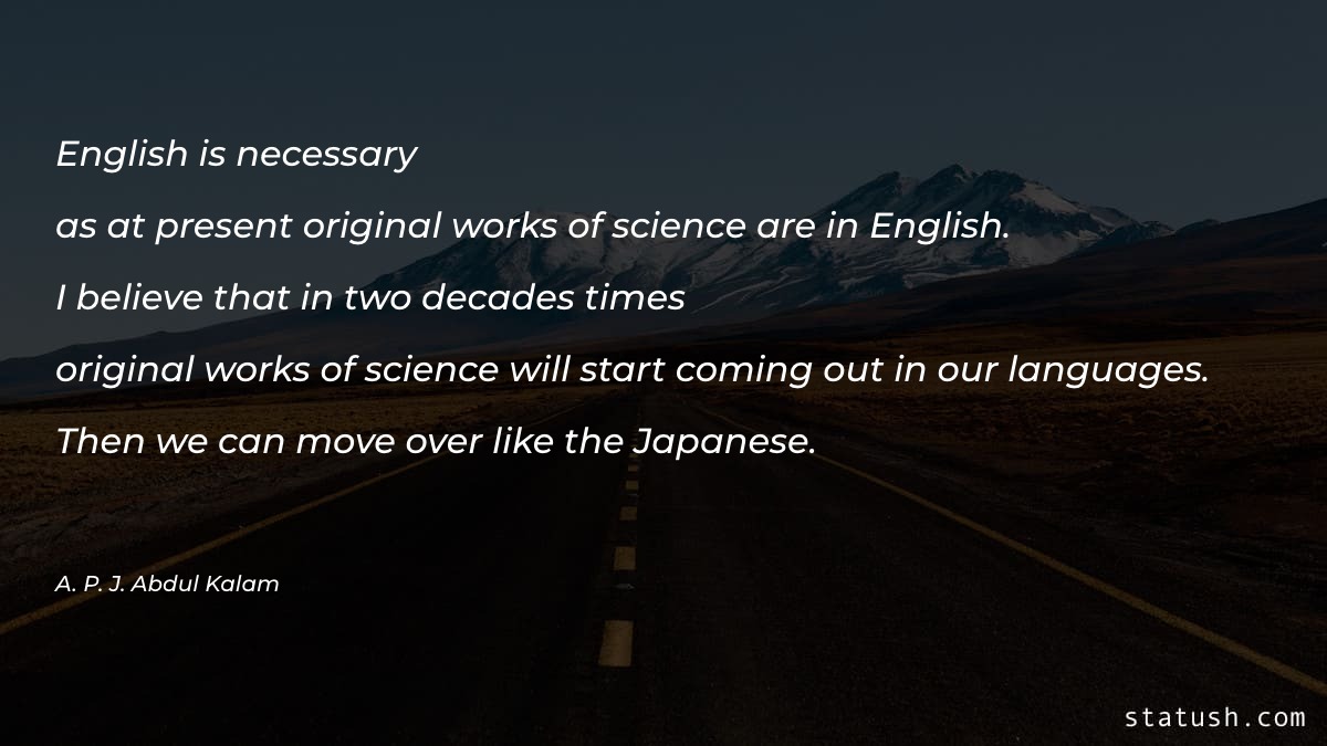 English is necessary as at present Motivational Quotes at statush.com