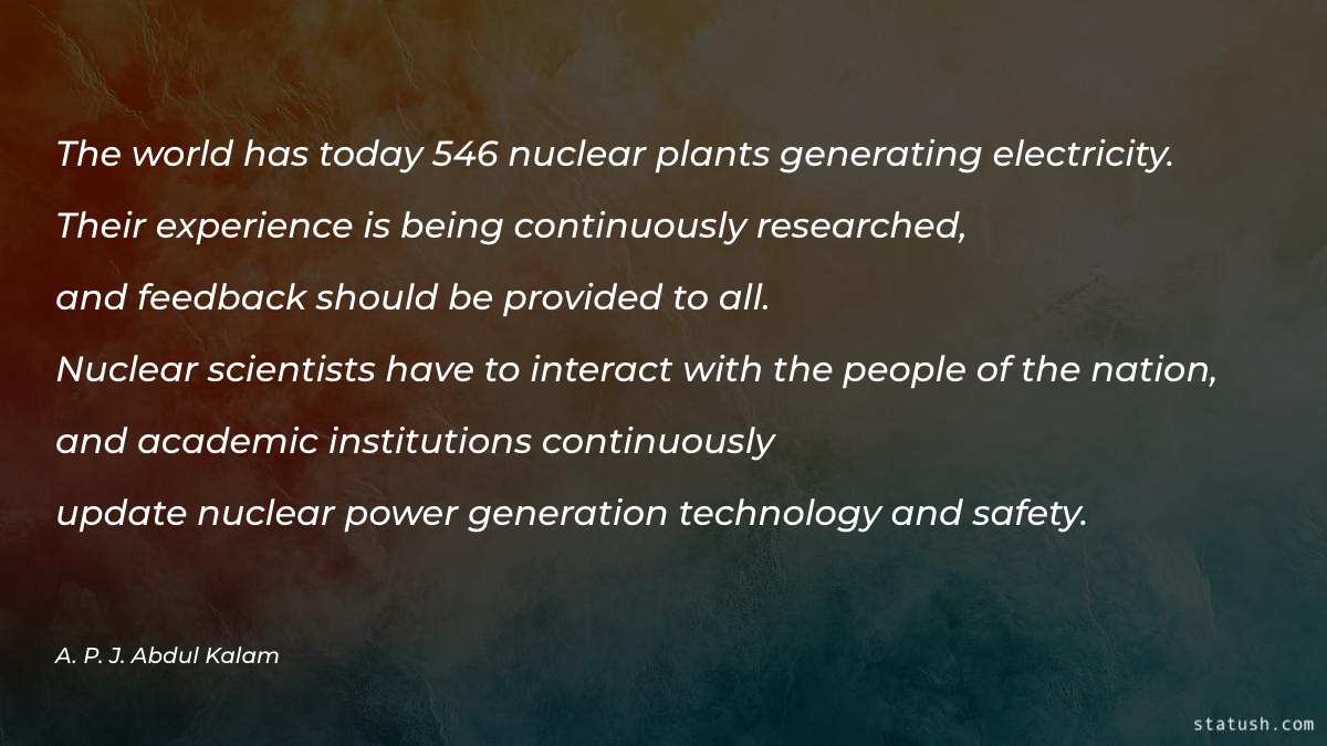 The world has today 546 nuclear - Technology Quotes at statush.com