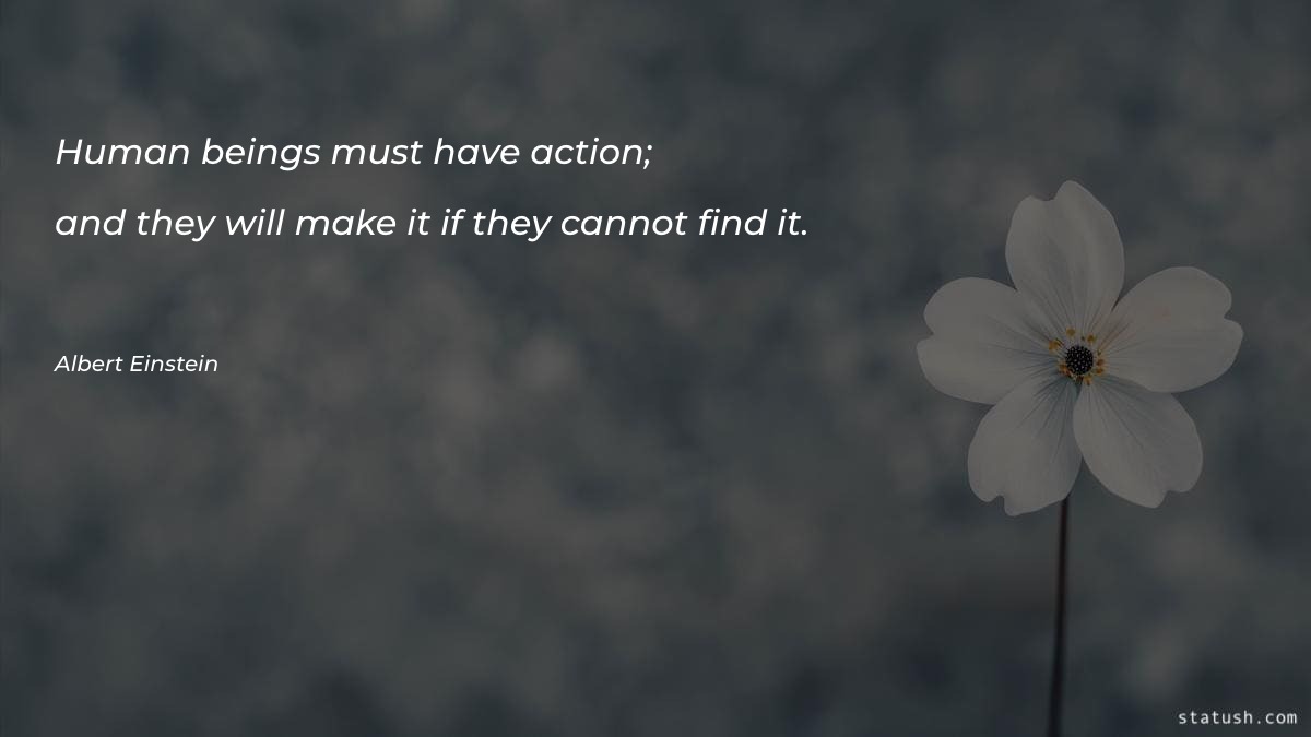 Human beings must have action - Motivational Quotes at statush.com