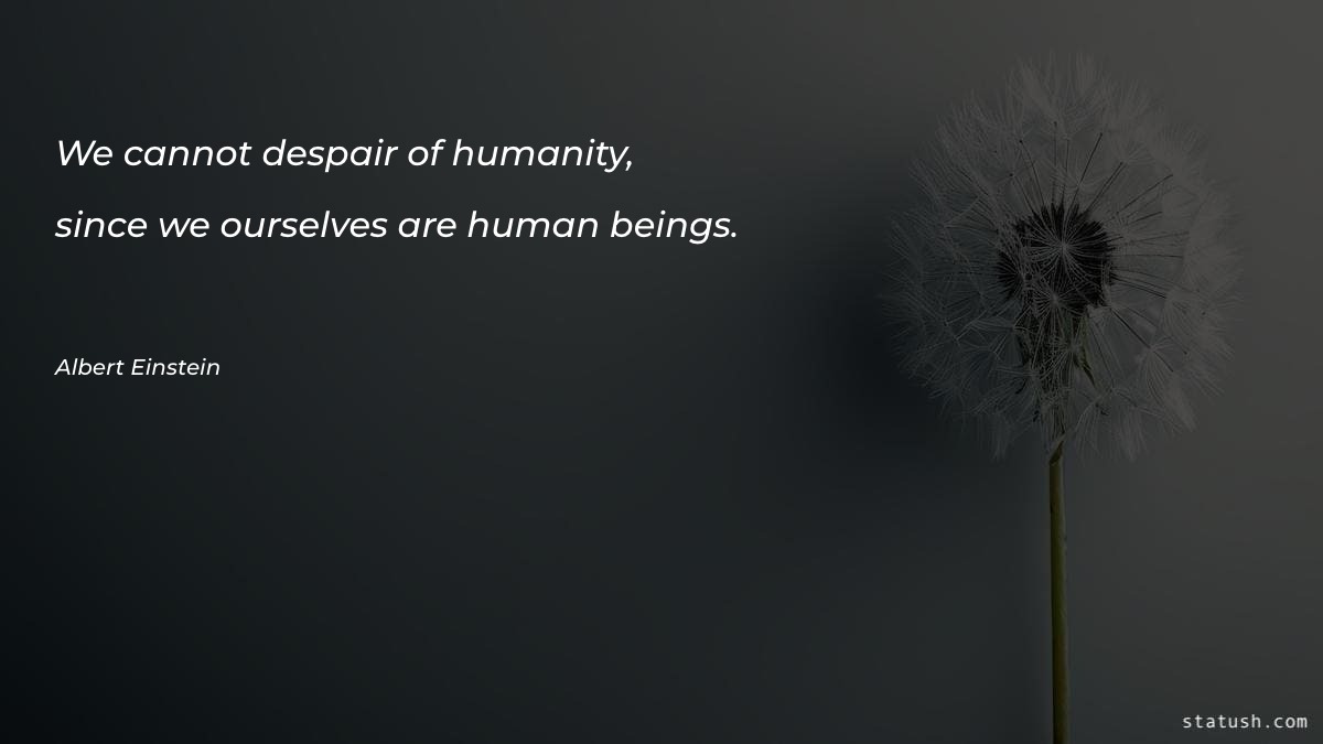We cannot despair of humanity Motivational Quotes at statush.com