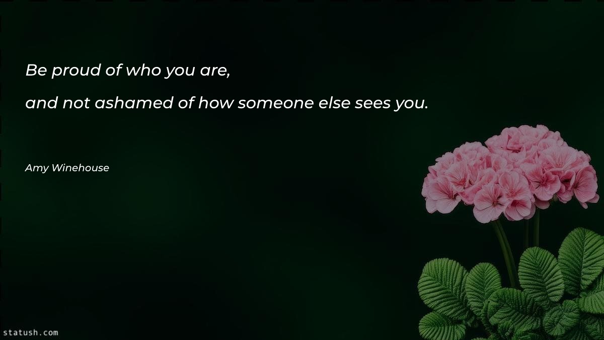 Be proud of who you - Motivational Quotes at statush.com