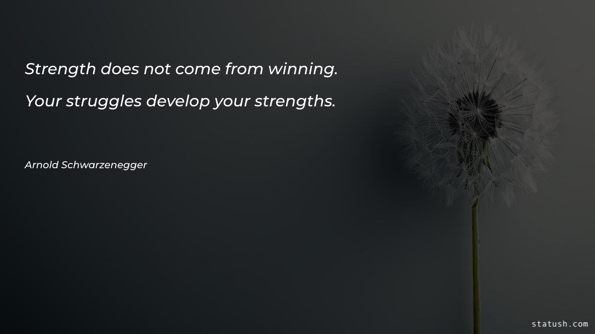 Strength does not come from - Fitness Quotes at statush.com