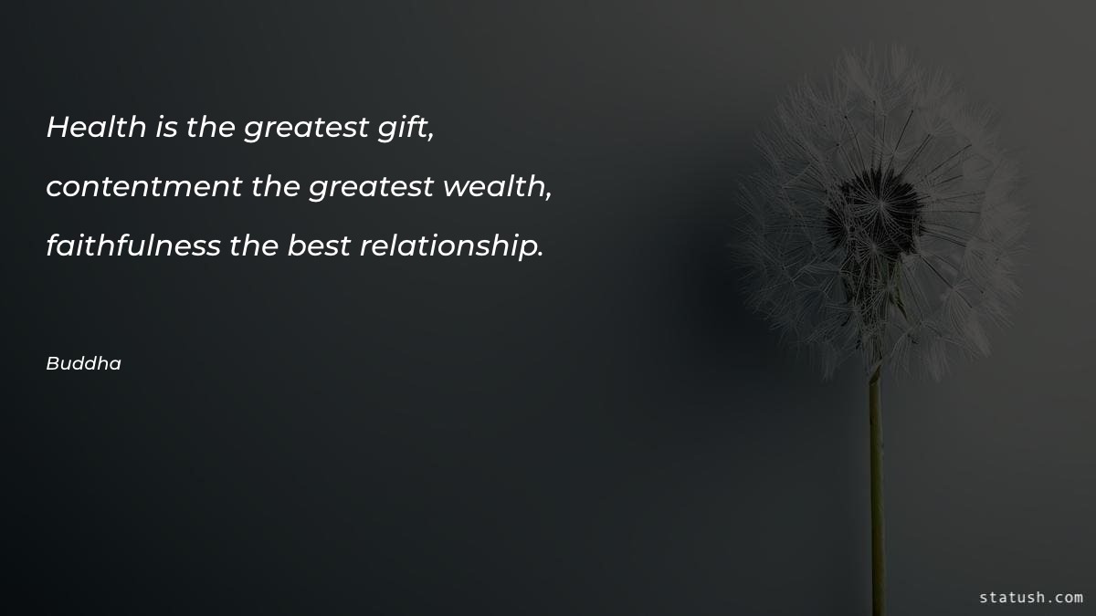 Health is the greatest gift - Health Quotes at statush.com
