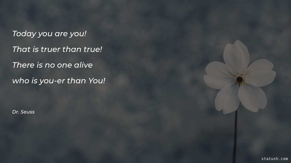 Today you are you That is truer - Motivational Quotes at statush.com