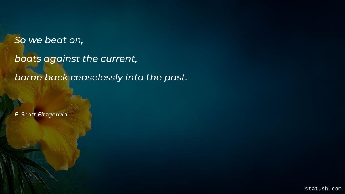 So we beat on, boats Motivational Quotes at statush.com