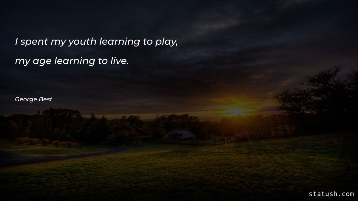 I spent my youth learning - Learning Quotes at statush.com