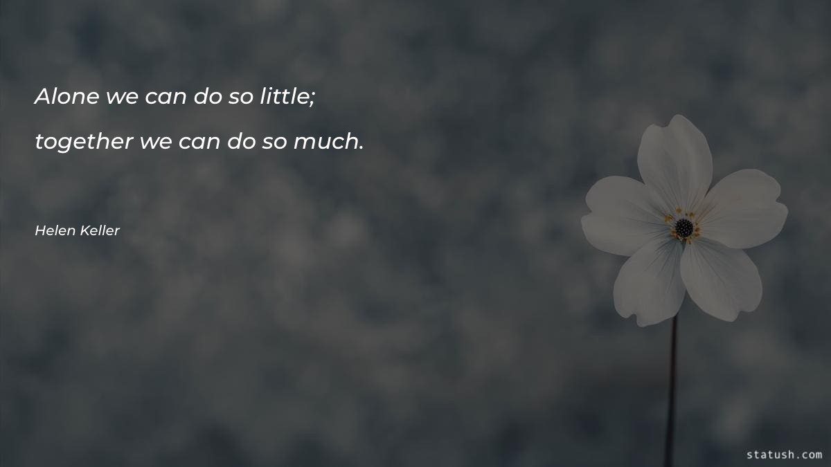 Alone we can do so - Alone Quotes at statush.com