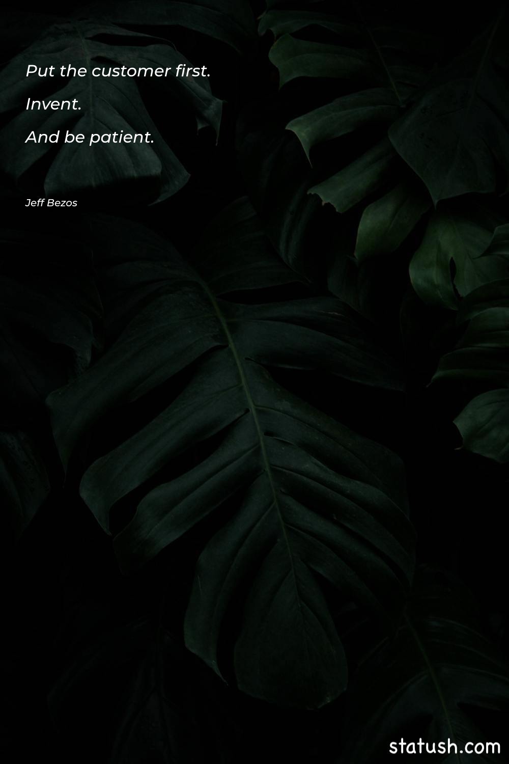 Put the customer first. Invent - Motivational Quotes at statush.com