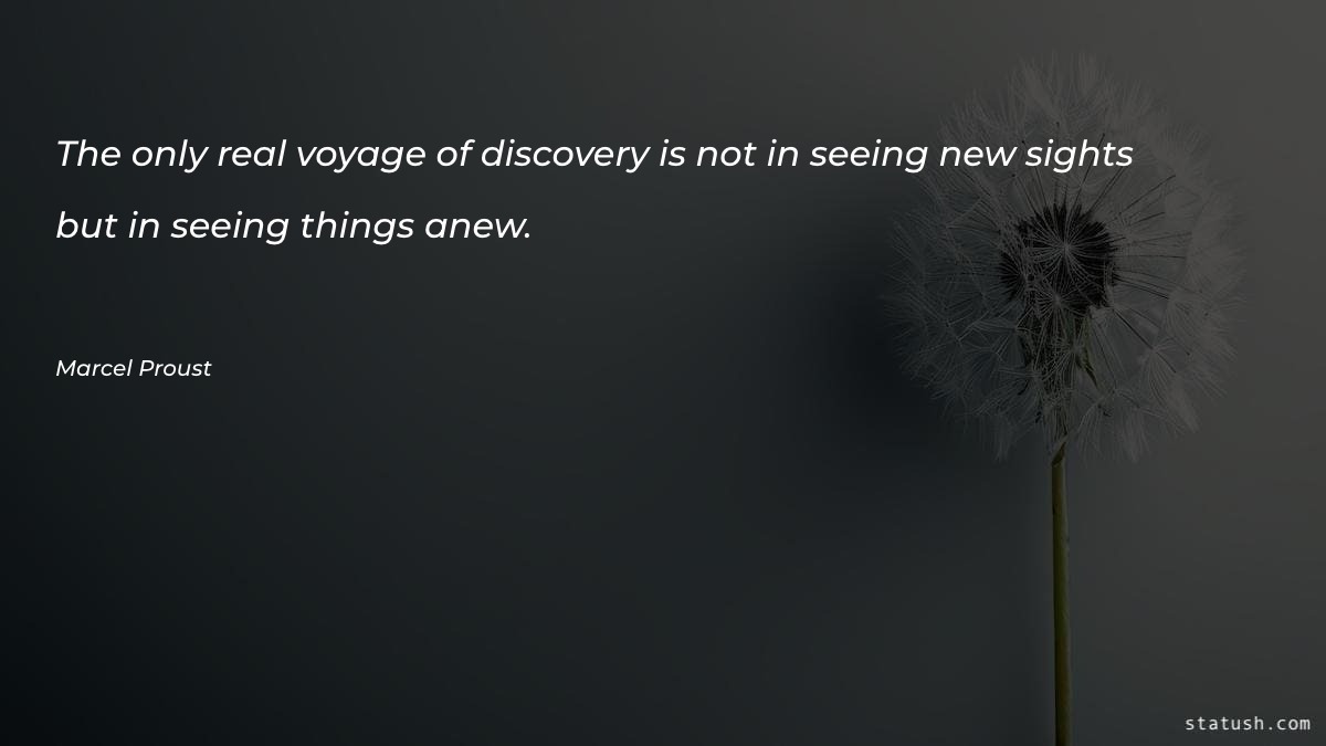 The only real voyage of - Motivational Quotes at statush.com