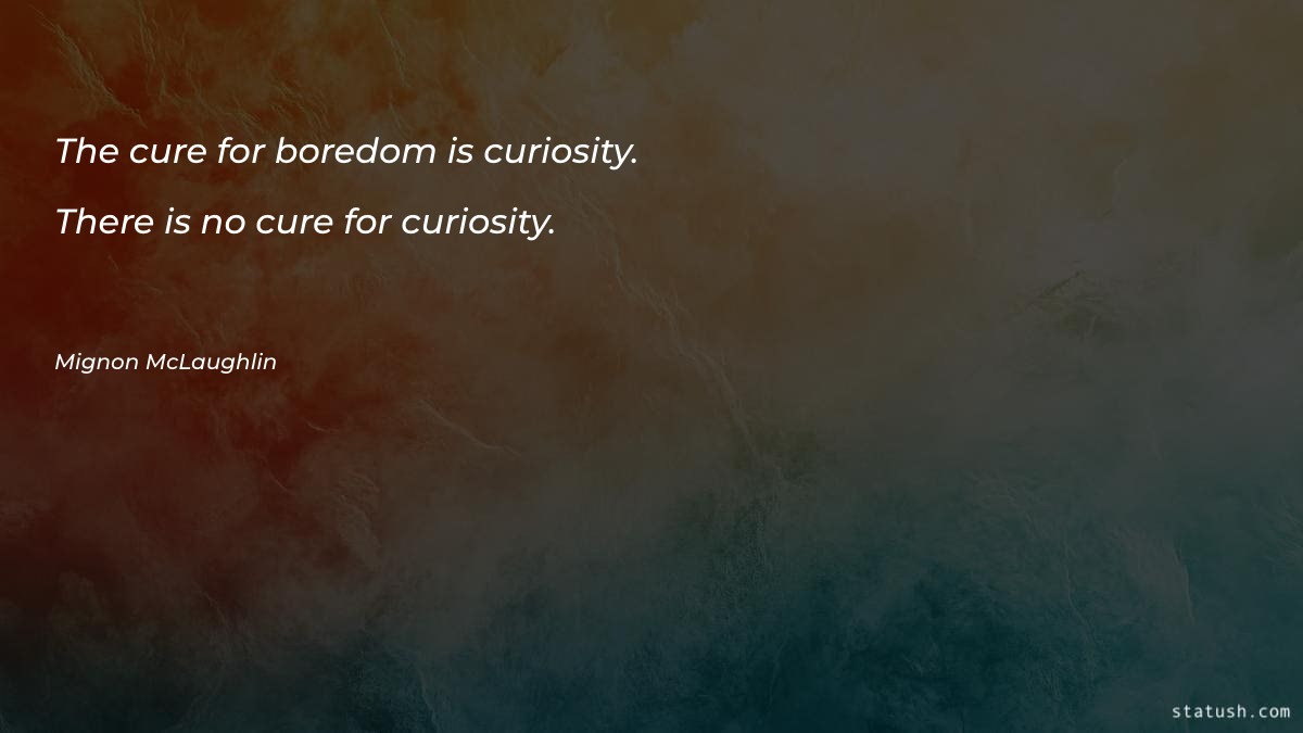 The cure for boredom is - Motivational Quotes at statush.com