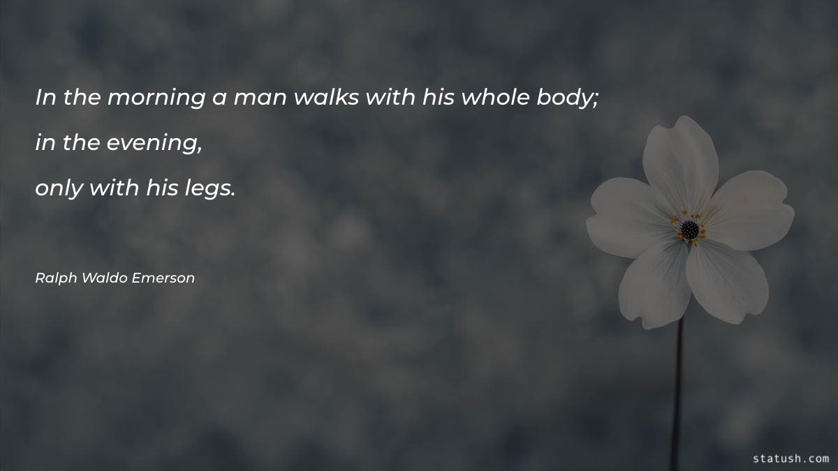 In the morning a man walks with Good Morning Quotes at statush.com
