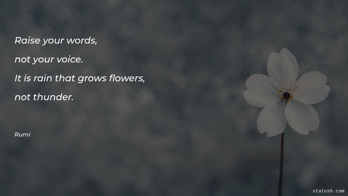 Raise your words, not your - Motivational Quotes at statush.com