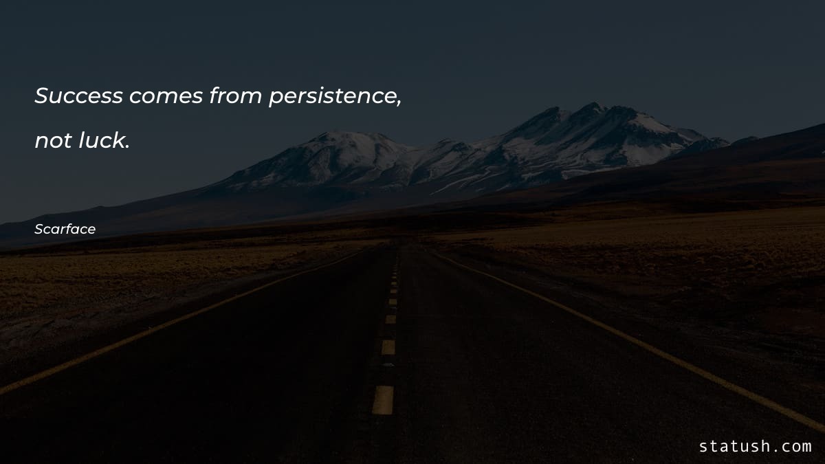 Success comes from persistence, not - Motivational Quotes at statush.com