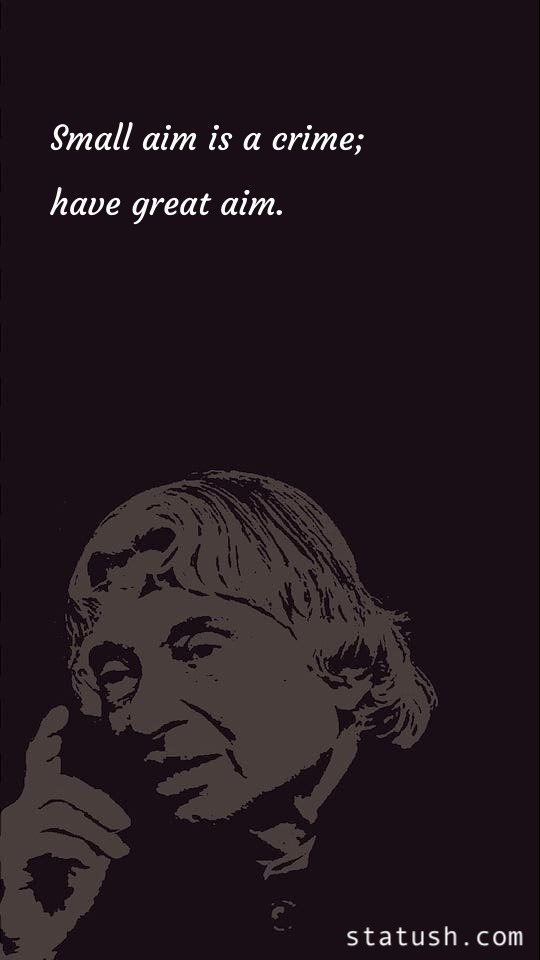 Small aim is a crime have great aim. - Amazing Quotes at statush.com