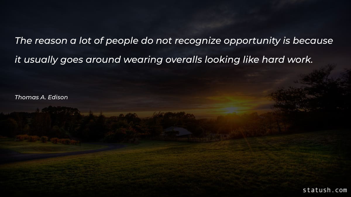 The reason a lot of people do not recognize