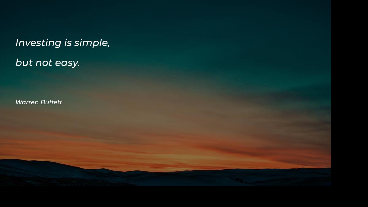 Investing is simple, but not Motivational Quotes at statush.com