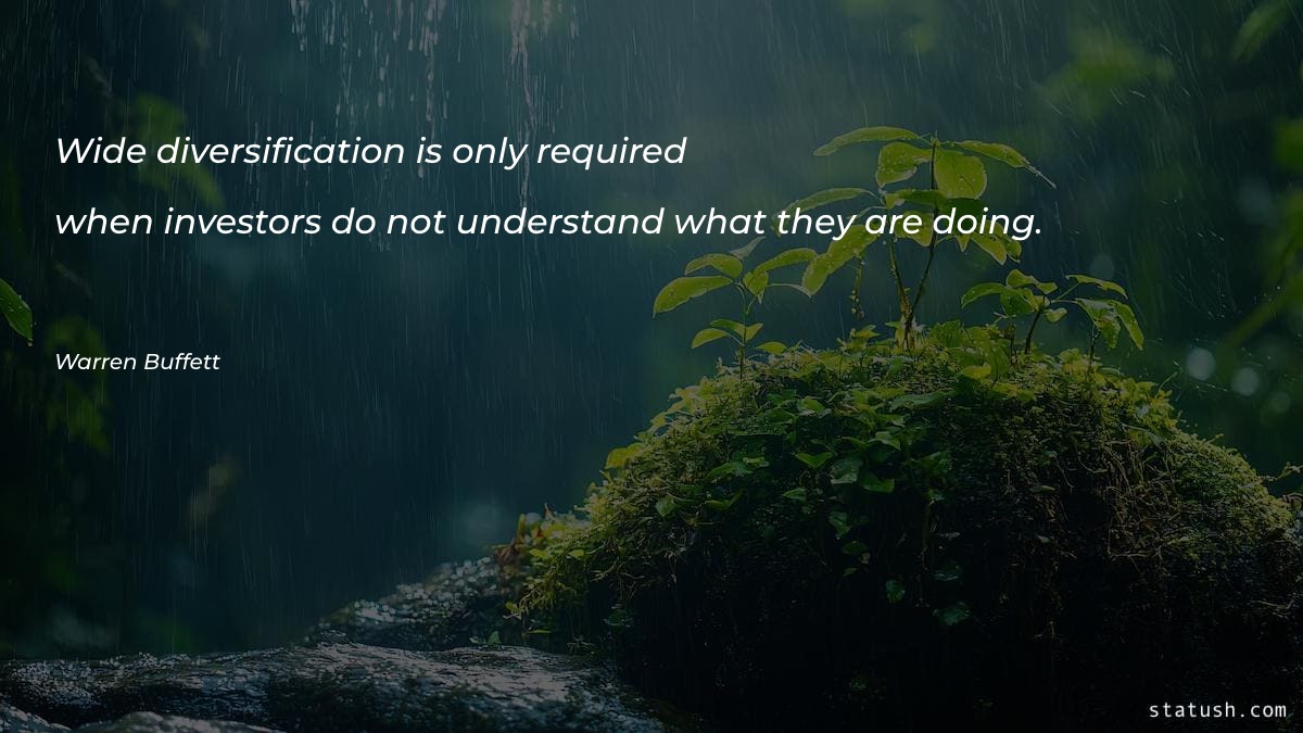 Wide diversification is only required Motivational Quotes at statush.com
