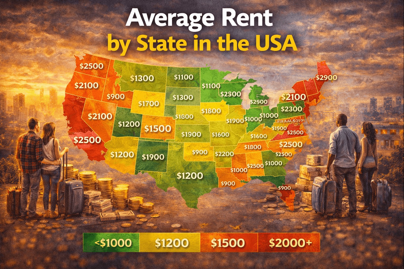 Average Rent by State in the USA