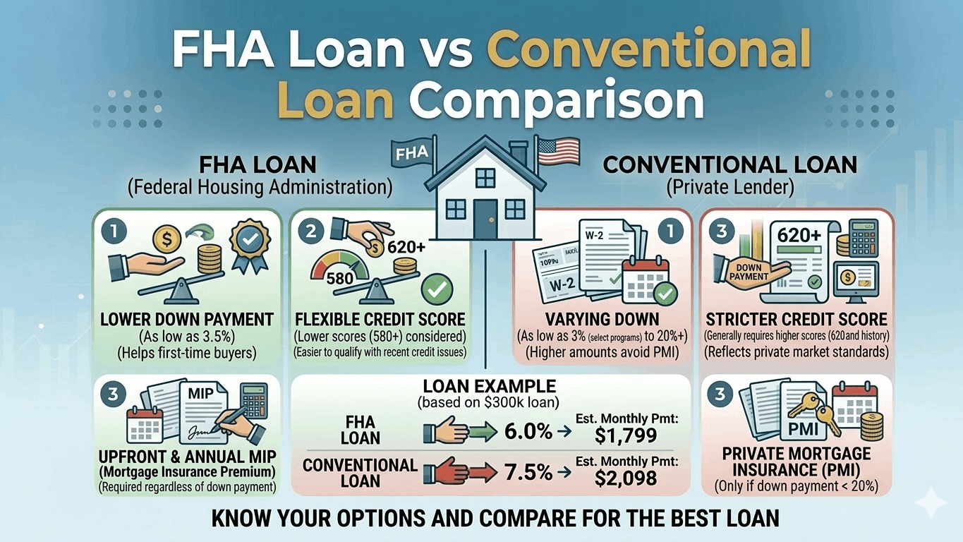 FHA Loan vs Conventional Loan Comparison