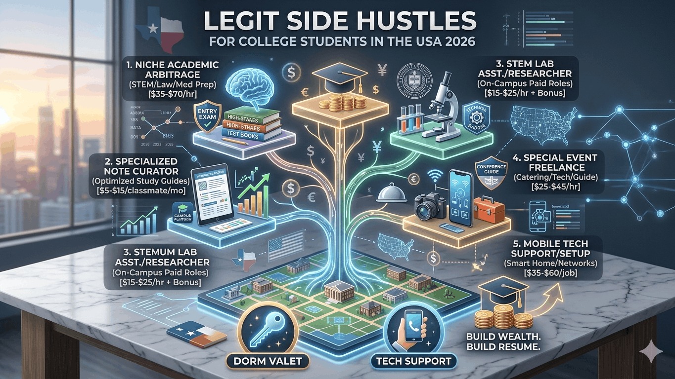 Legit Side Hustles for College Students in the USA 2026