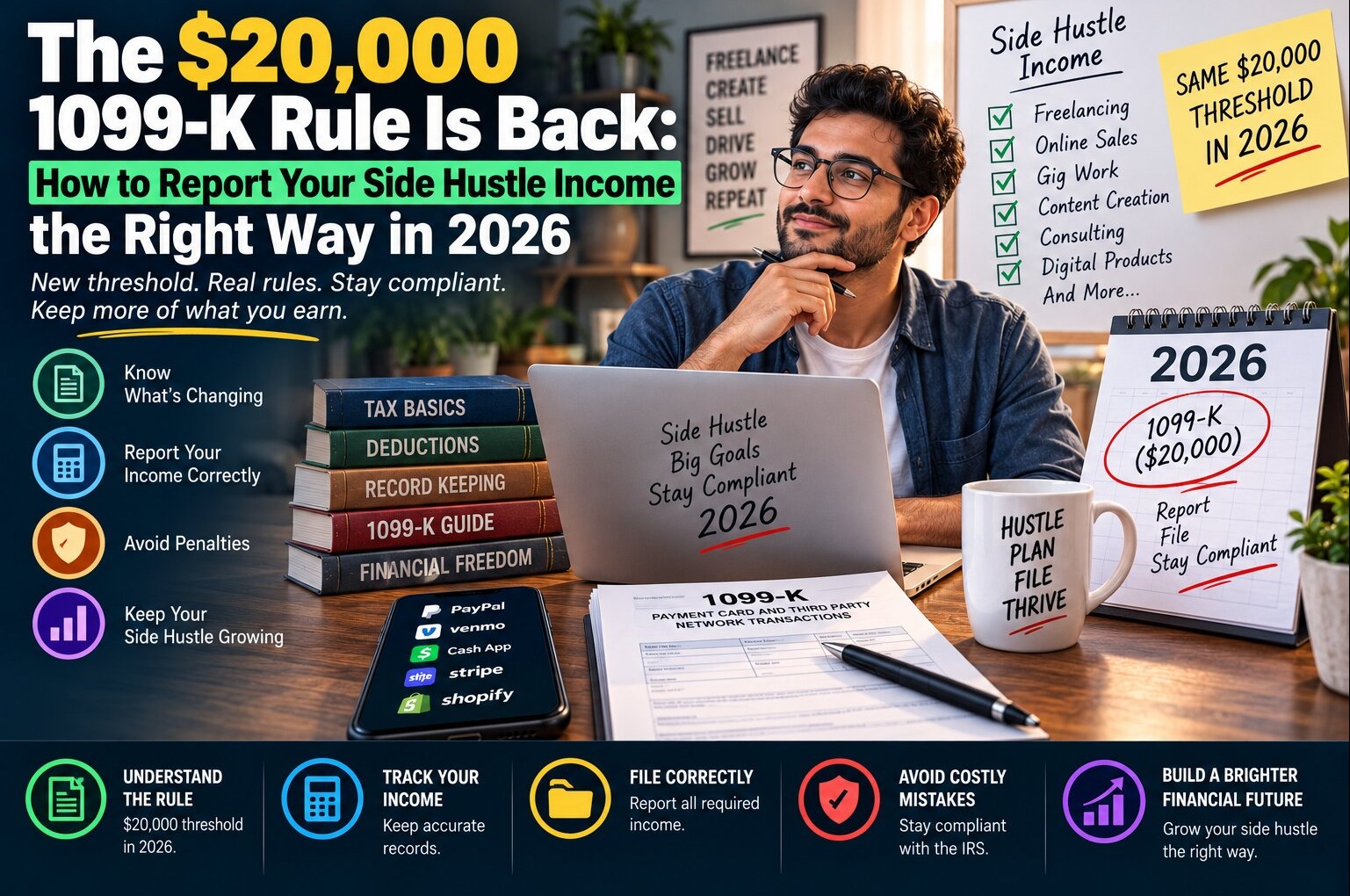 The $20,000 1099-K Rule Is Back: How to Report Your Side Hustle Income the Right Way in 2026