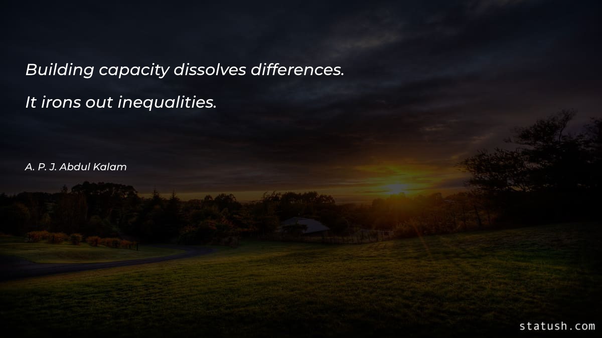 Building capacity dissolves differences