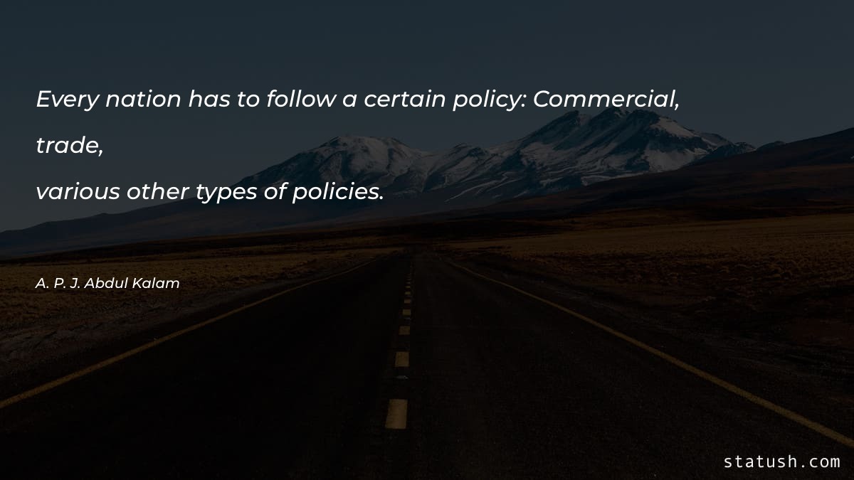 Every nation has to follow a