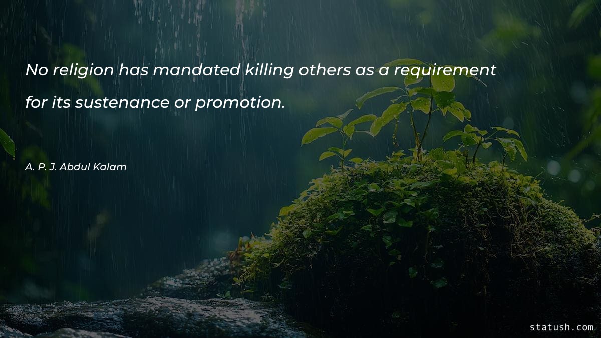 No religion has mandated killing