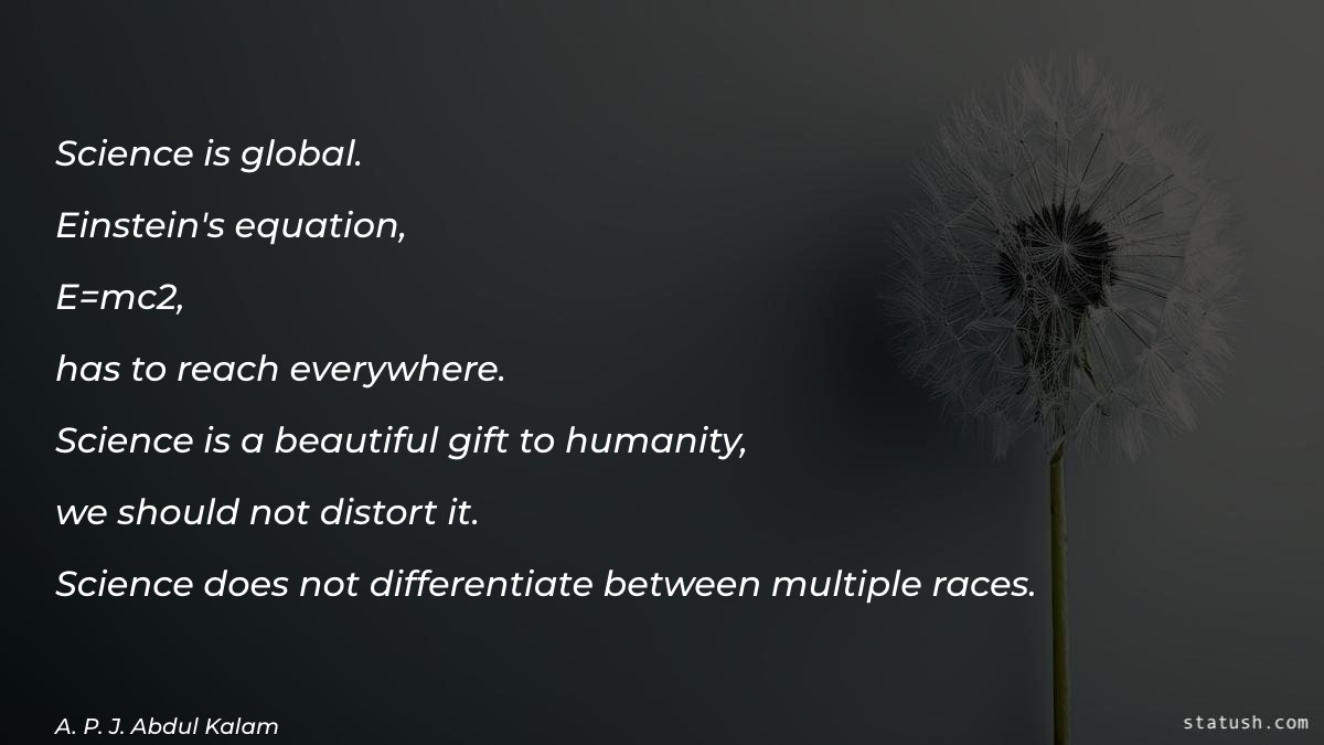 Science is global. Einstein's equation