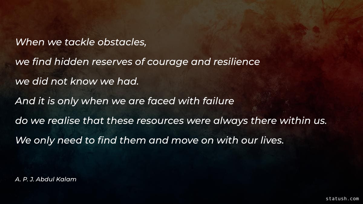 When we tackle obstacles