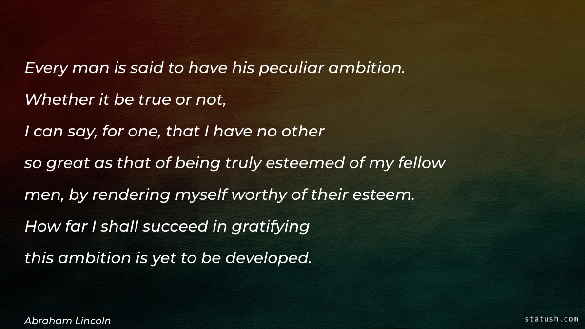 Every man is said to have his