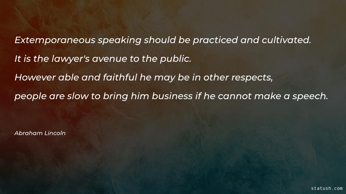 Extemporaneous speaking should