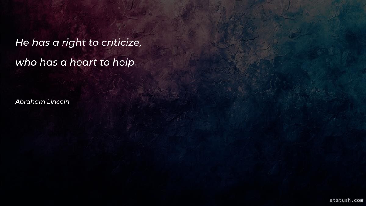 He has a right to criticize