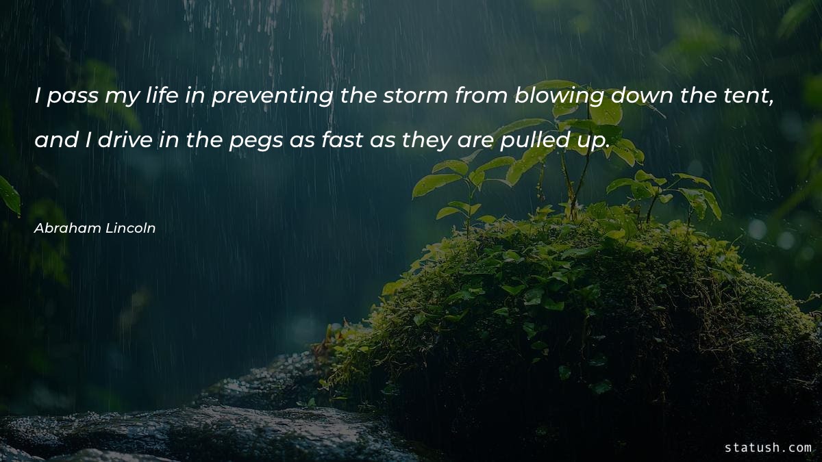 I pass my life in preventing the storm