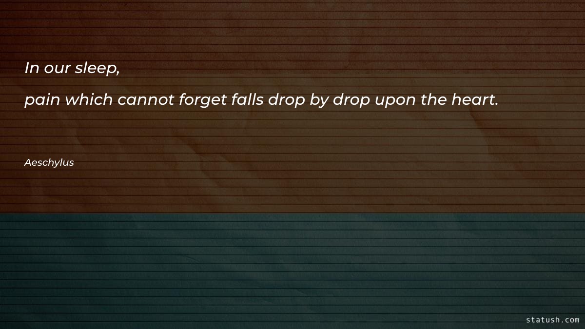 In our sleep, pain which