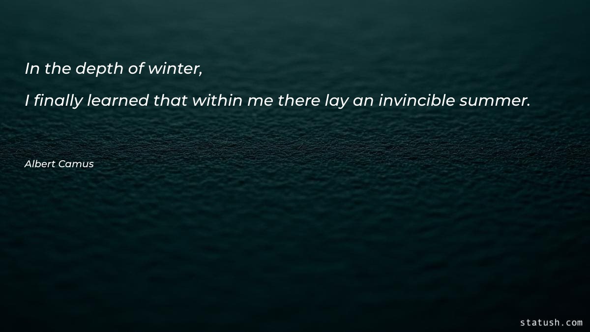 In the depth of winter