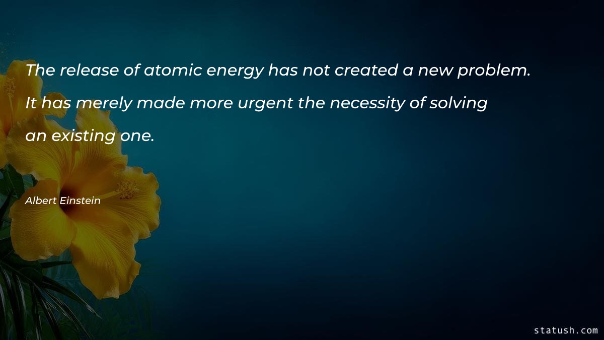 The release of atomic energy