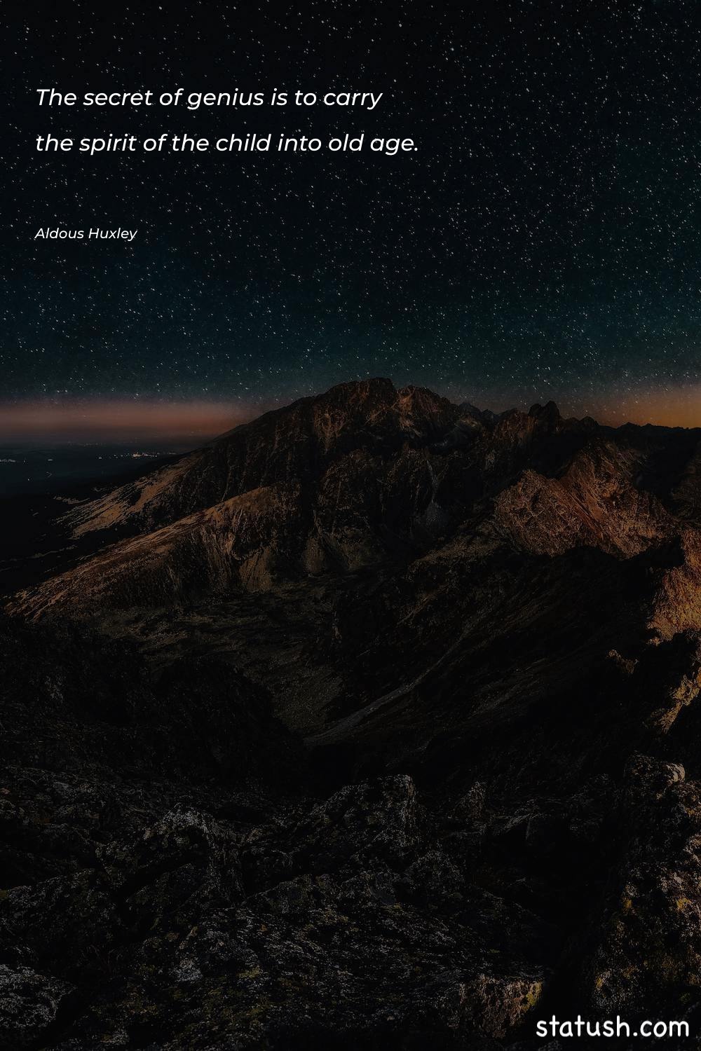 The secret of genius is - Motivational Quotes at statush.com