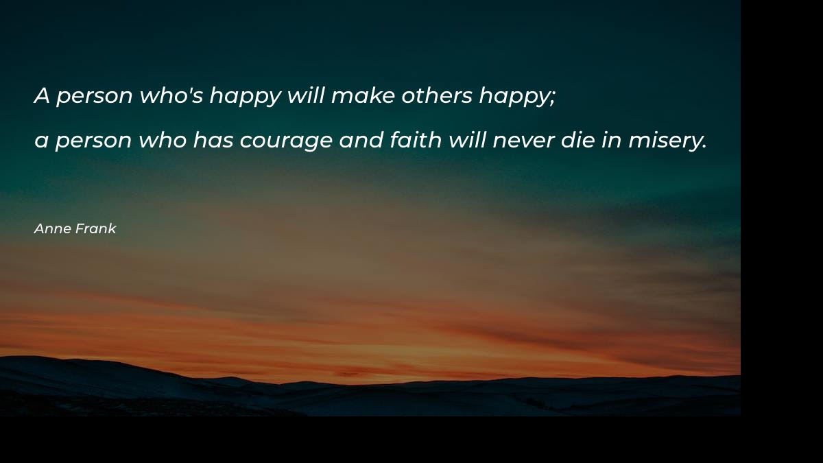 A person who's happy will