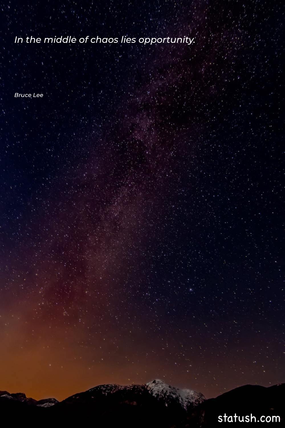 In the middle of chaos Moving On Quotes at statush.com