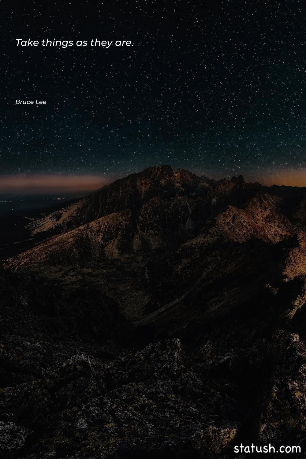 Take things as they are Life Quotes at statush.com