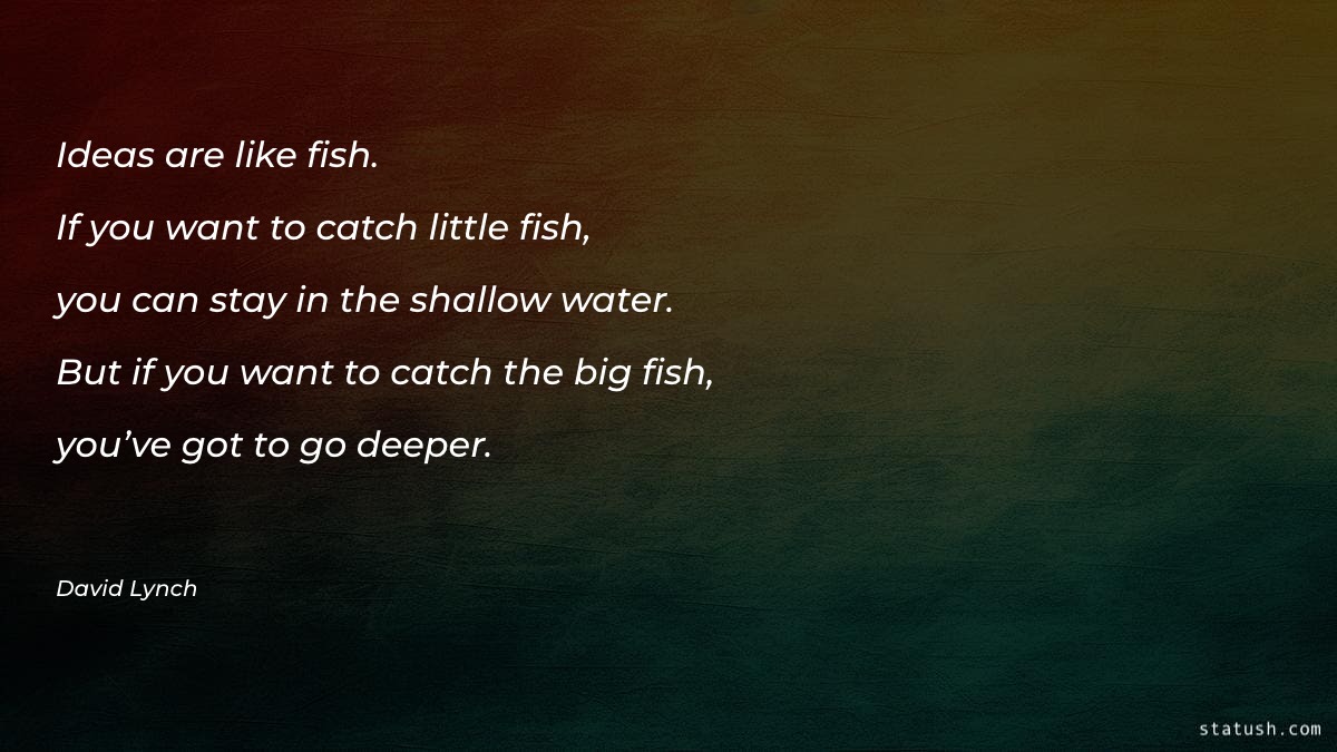 Ideas are like fish. If