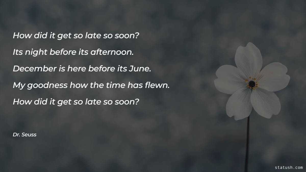 How did it get so late so soon? Motivational Quotes at statush.com