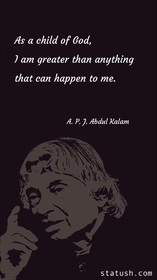 I am greater than anything that can happen to me - God Quotes at statush.com