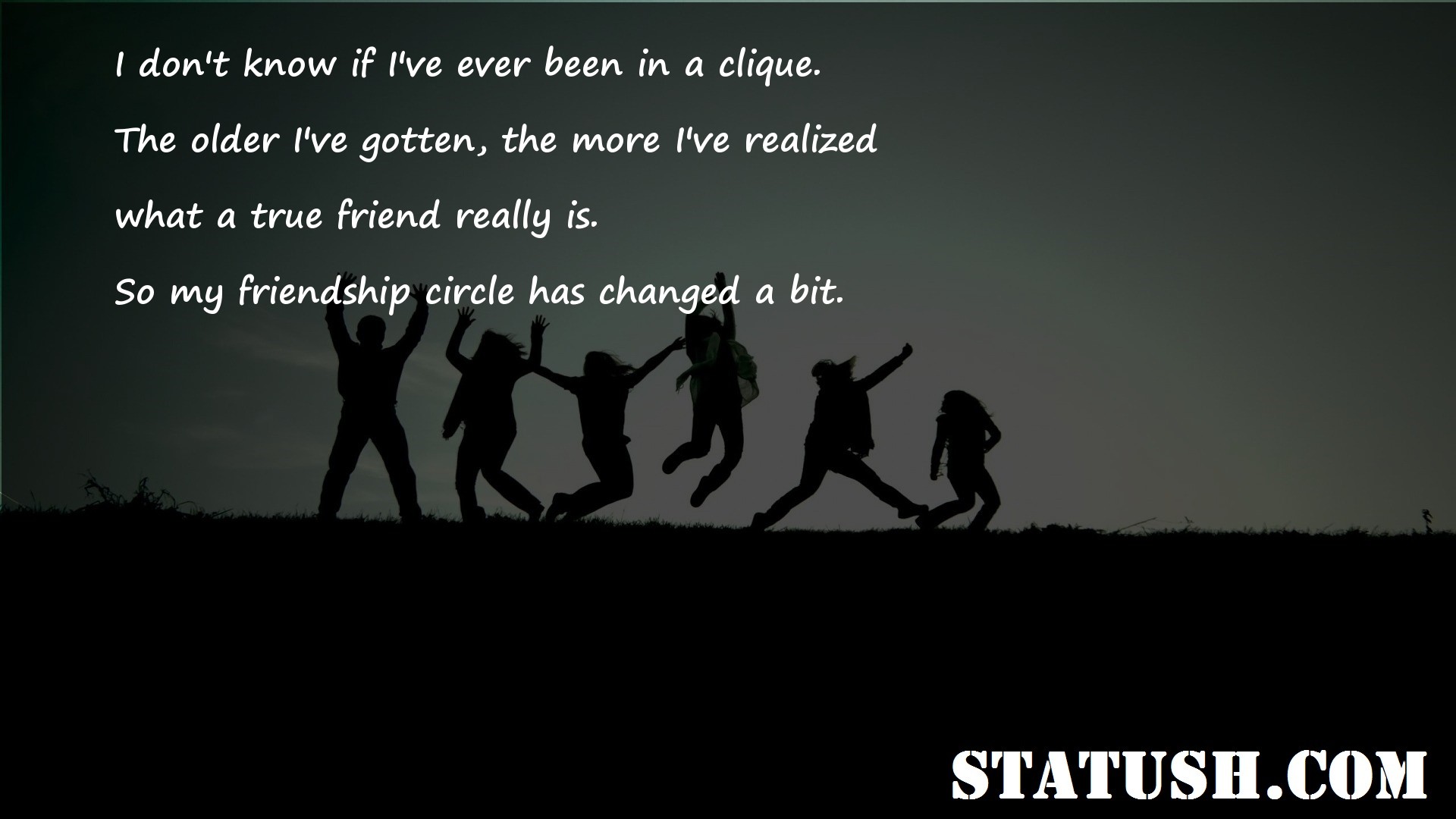 I dont know if Ive ever been in a clique. Friendship Quotes at statush.com