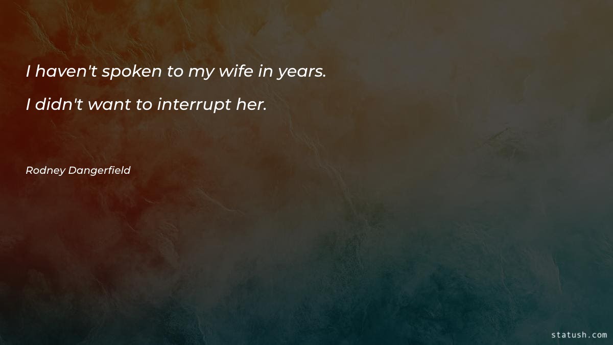 I haven't spoken to my wife in years - Motivational Quotes at statush.com