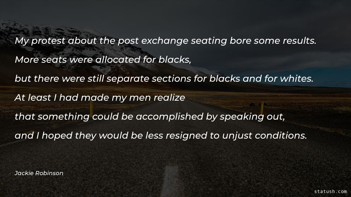 My protest about the post exchange seating Motivational Quotes at statush.com