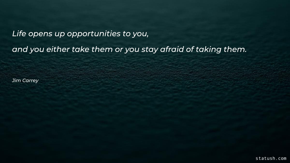 Life opens up opportunities to