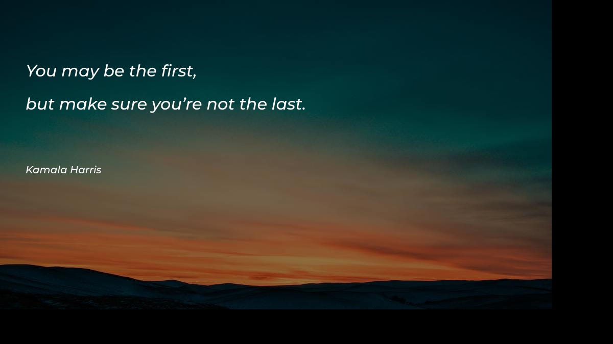 You may be the first