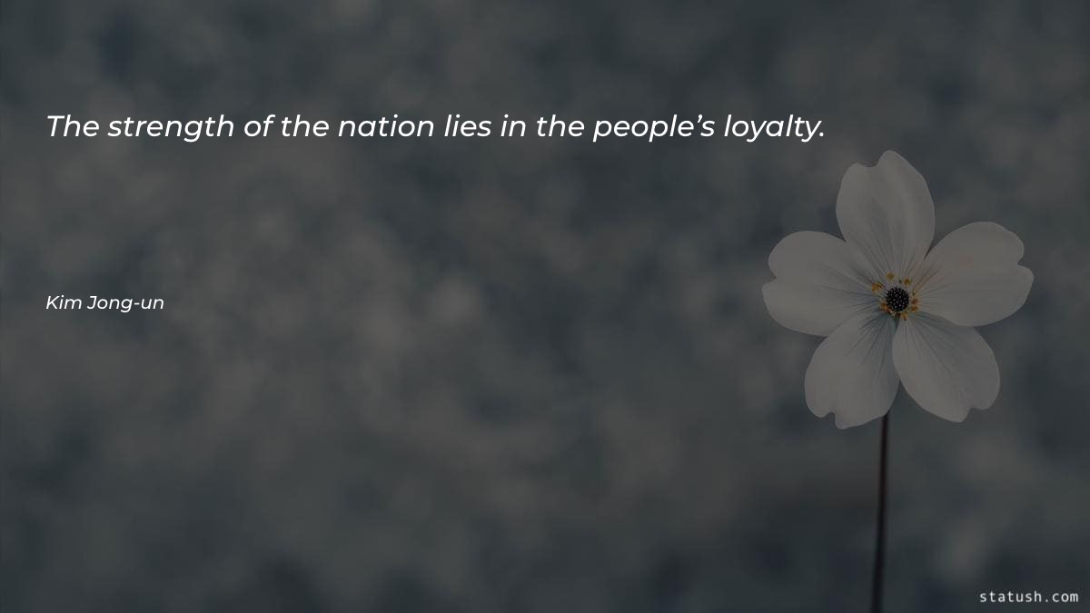 The strength of the nation